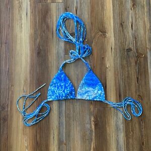 Blue Tie-Dye Bikini Top